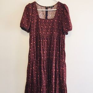 Madewell Empire Waist Fall Floral Midi Dress